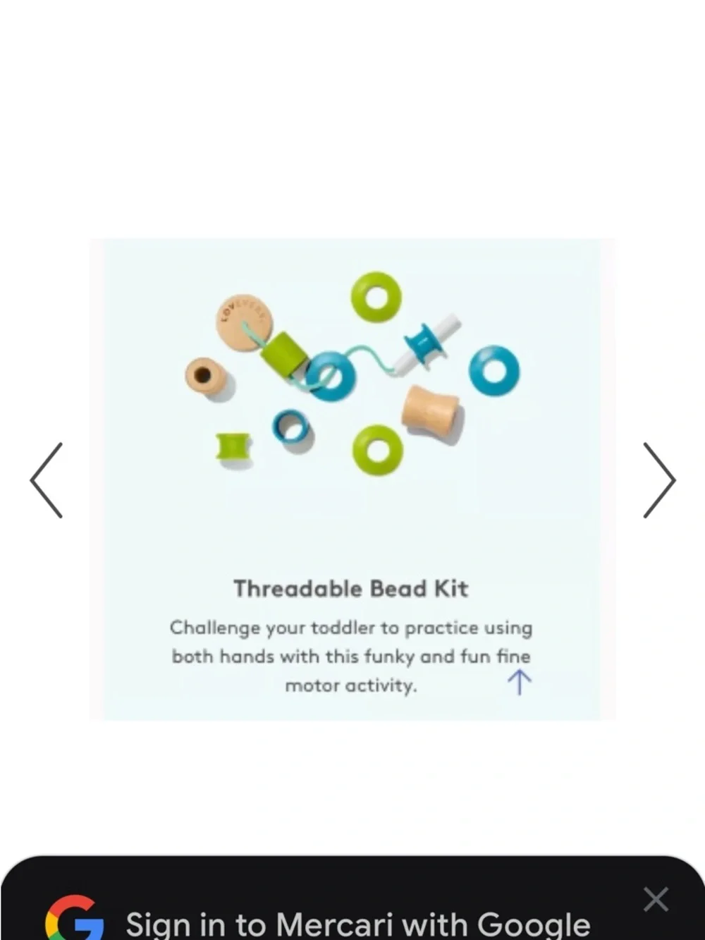 Lovevery Threadable Bead Kit from the Adventurer Play Kit Months 16, 17, 18